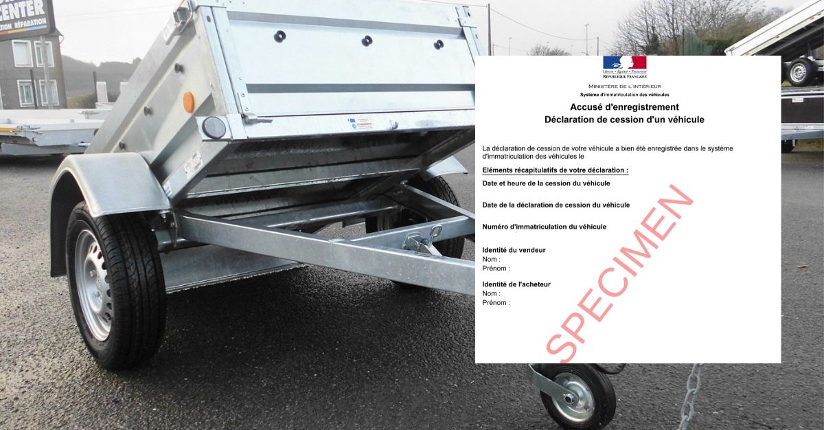 Certificat de vente d`une remorque Entre particuliers